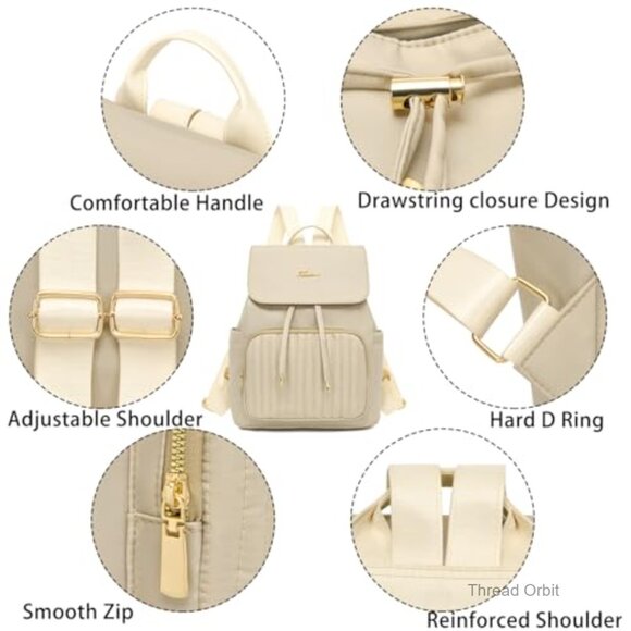 Mini Nylon Backpack Purse Women Water-Resistant Travel College Bag